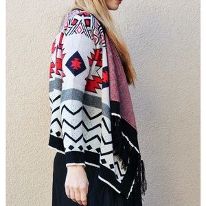 NWT Angora Dreams Aztec Cardigan with Fringe